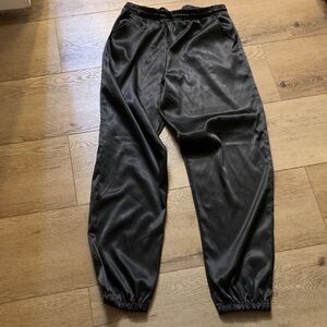 Fashion Nova Men's Shiny Black Joggers